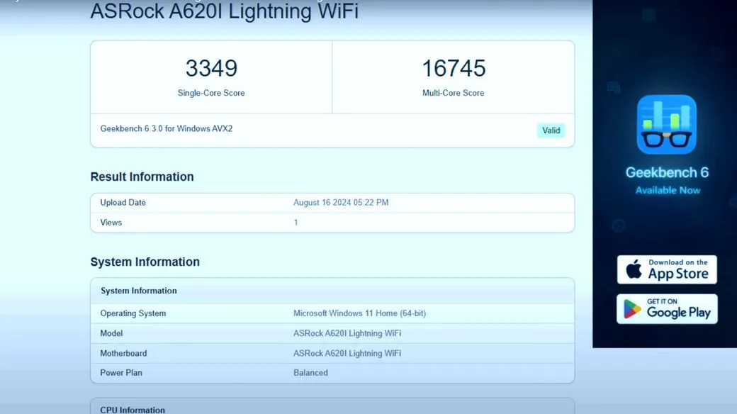 Geekbench 6, Ryzen 9700X in a Mini ITX Case Here’s the Smallest SFF Build